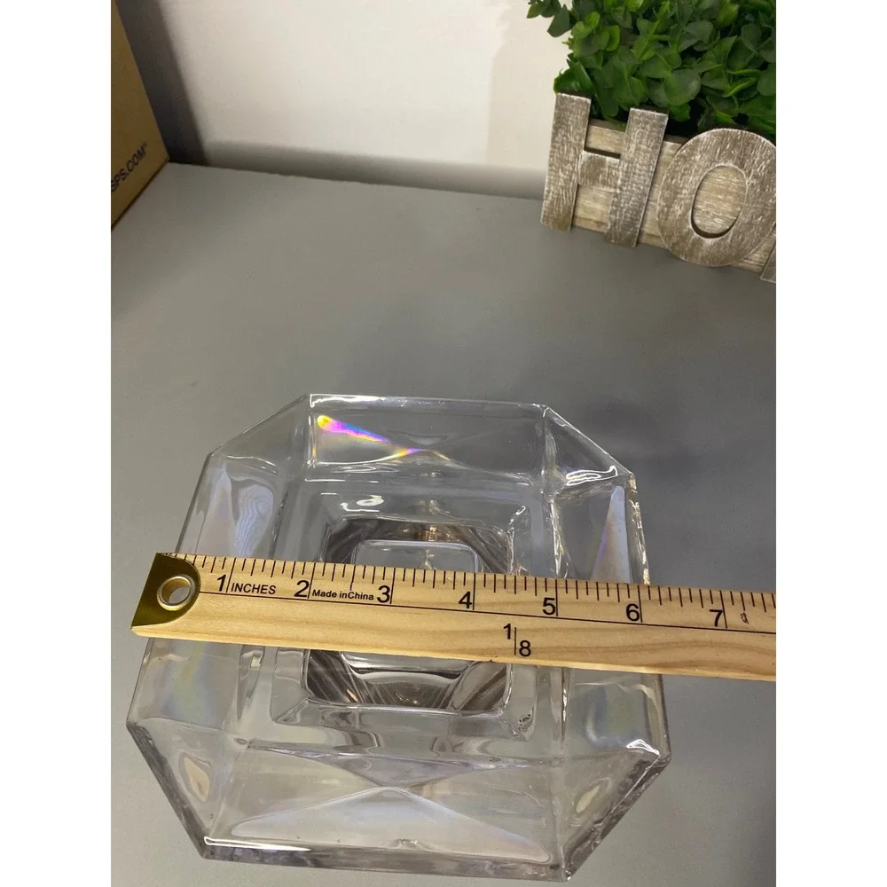 Geometric‎ Clear Acrylic Pedestal Dish Organizer Display Tray